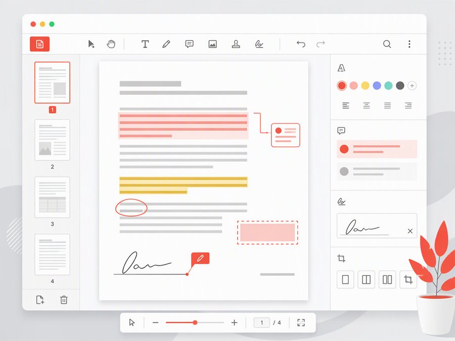 WPS Office PDF 编辑与批注功能示意